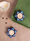 Blue Pottery T-Light Holder Set Of 2 Pcs.